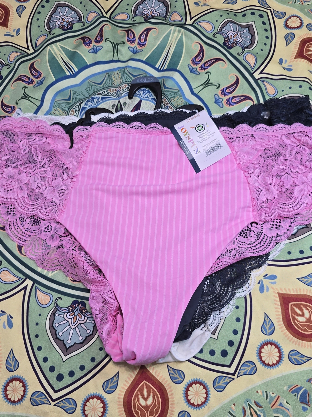 High-Waist Lace Bikini Panty - Pink
